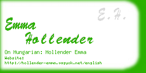 emma hollender business card